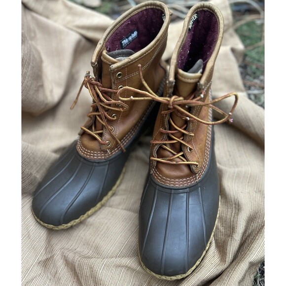 LL Bean Boots Mens Size 12 Wide Gore-Tex Thinsulate 3M Lined Duck USA Waterproof - Picture 1 of 11